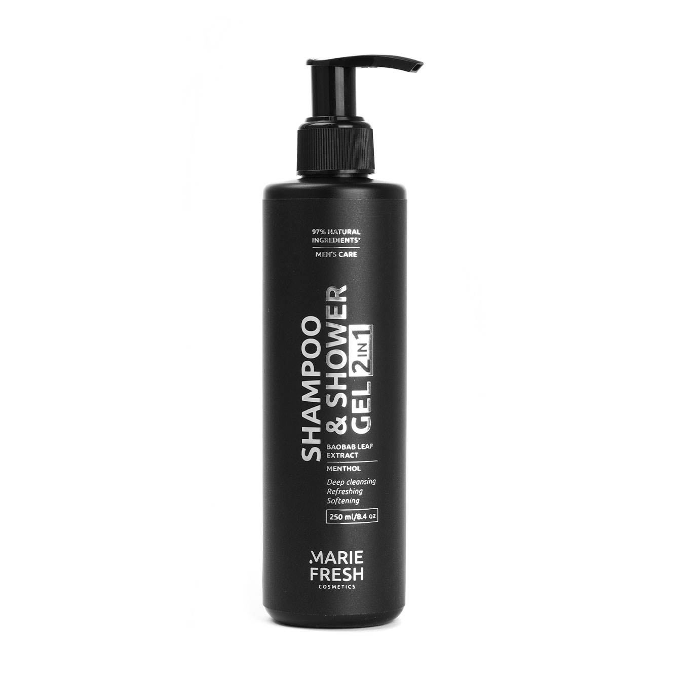 Чоловічий освіжальний шампунь-гель для душу Marie Fresh Cosmetics Men's Care Shampoo &amp; Shower Gel 2in1 з екстрактом листя баобаба, 250 мл